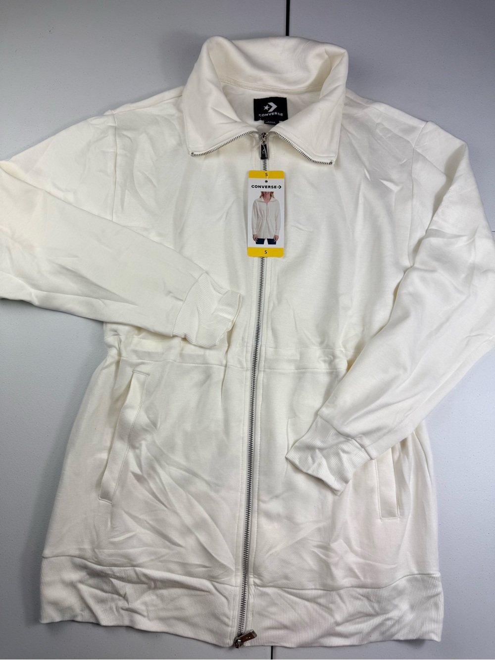 Converse Women's Off-White Full-Zip Jacket